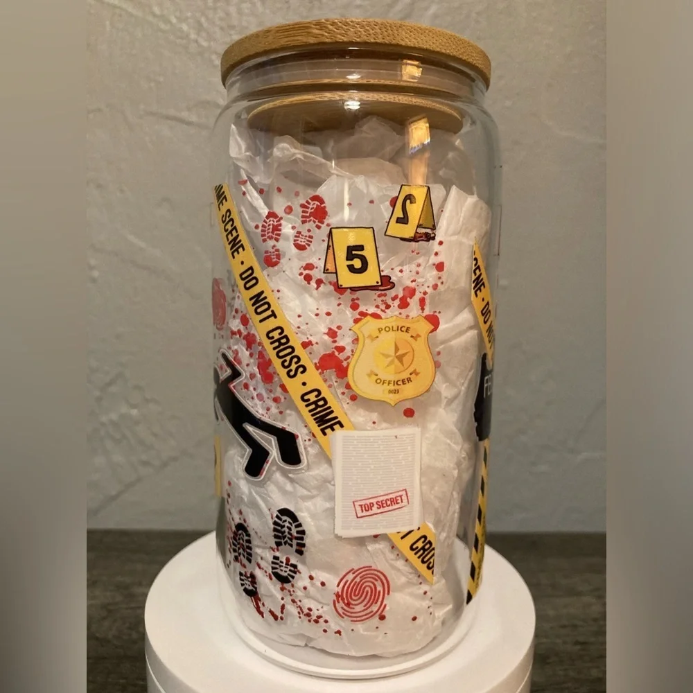 Murder Shows Graphic Hand Crafted Glass Tumbler